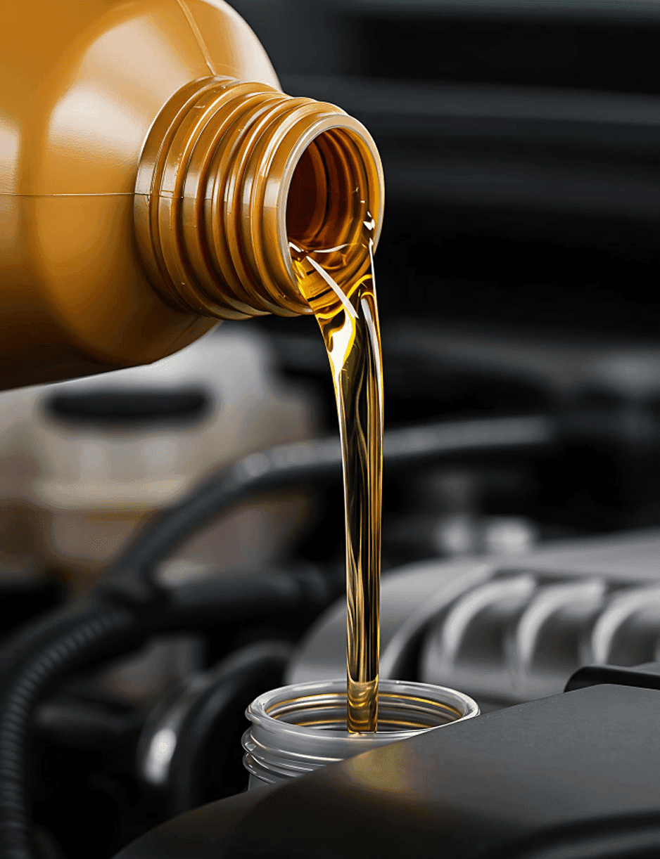 Oil pouring illustration